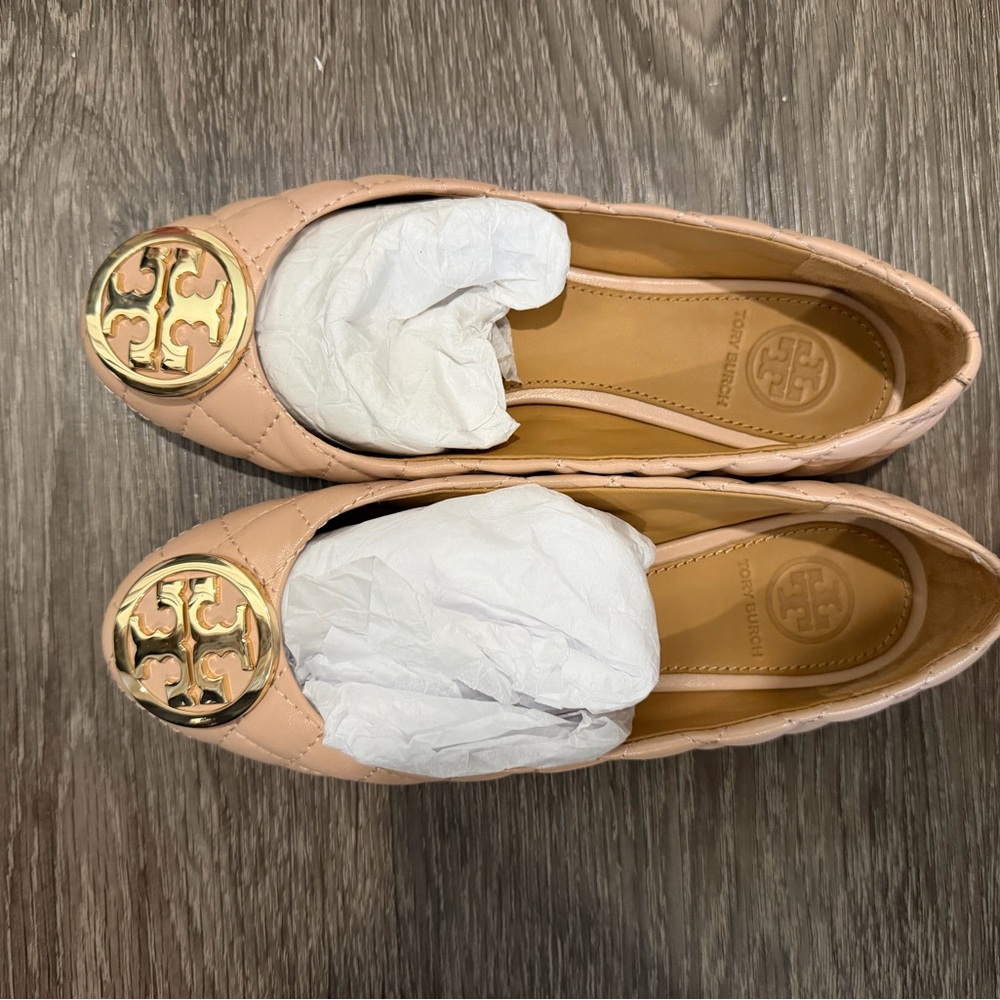 Tory Burch Women's Blush Flats with Gold Emblem